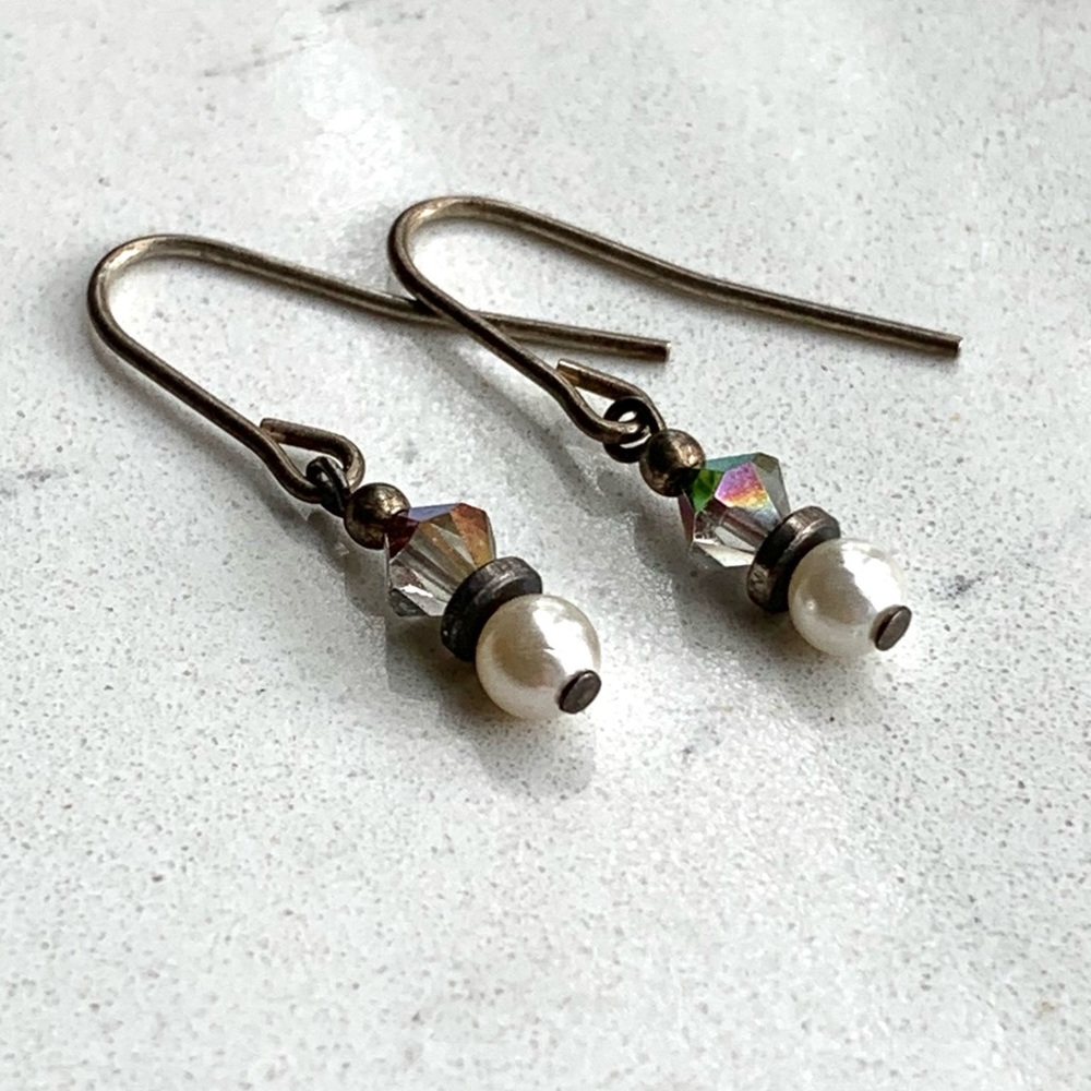 Fashion Gemstone Earrings Pyramid Faceted Stones